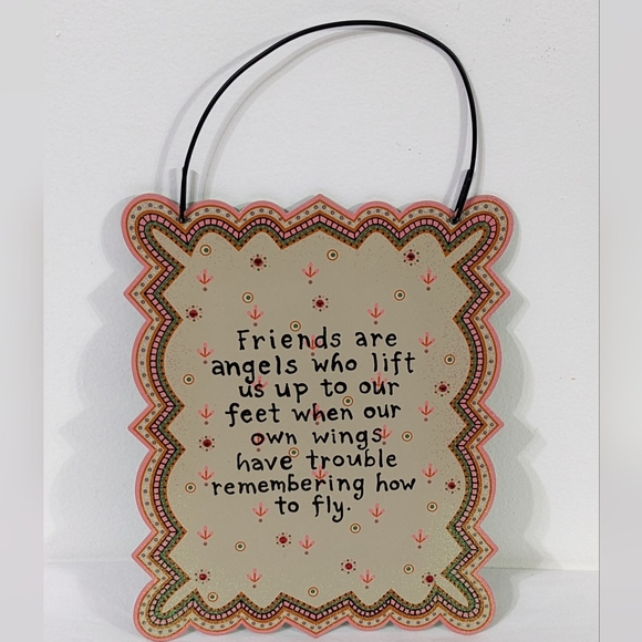 Friends Are Angels Who Lift Us Up Sign, Friendship Decorative Sign,Friend Gift - Picture 1 of 5